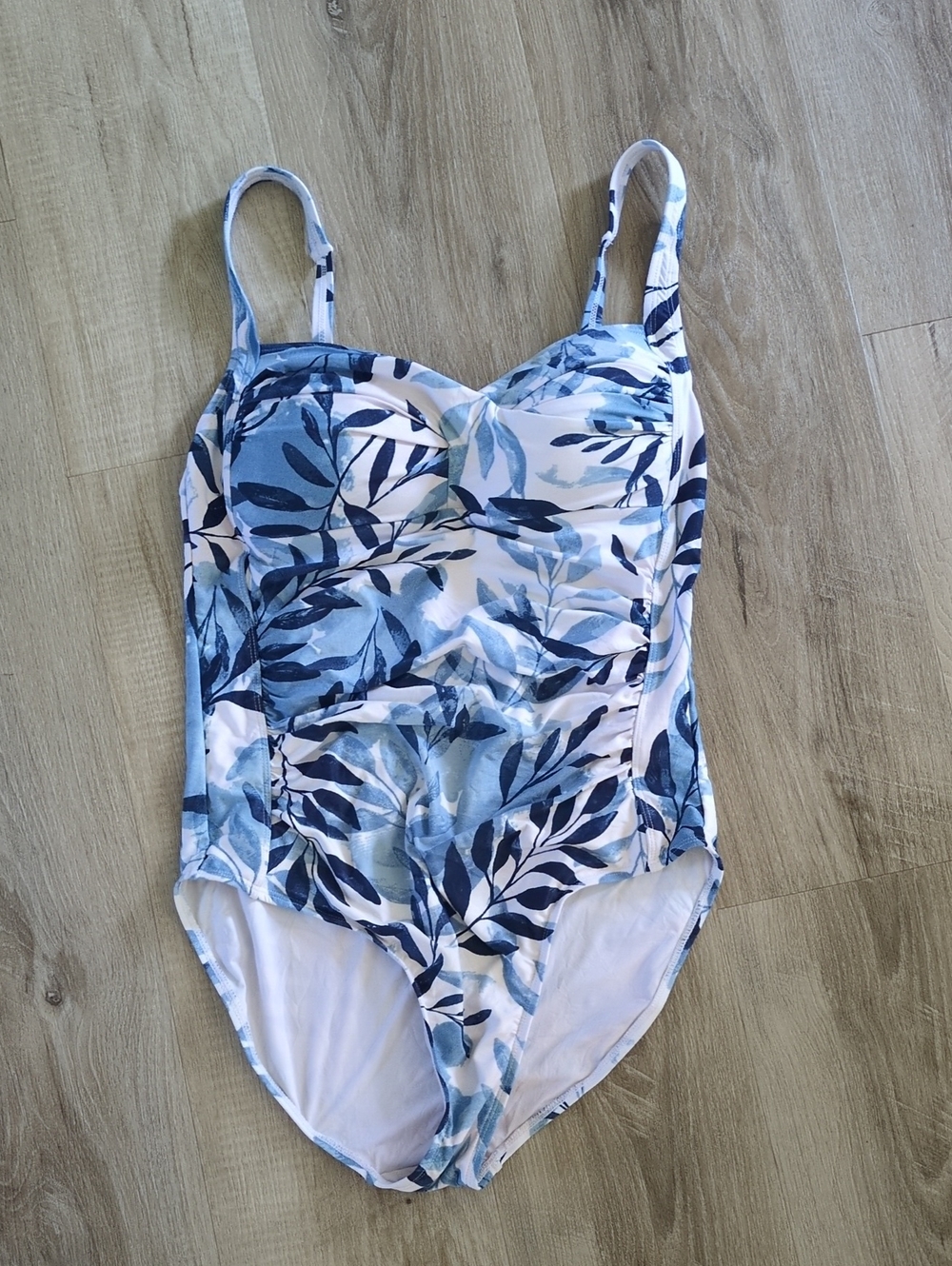 Nip Tuck Blue Leaf-Print One-Piece Swimsuit